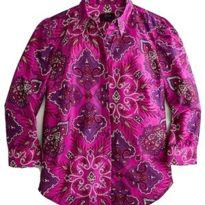 J.Crew Liberty Lady Paisley 3/4 Sleeve Shirt